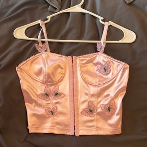 Pink butterfly tank top